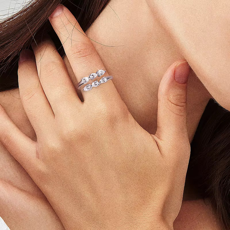Smyoue Moissanit-Ring, 925 Silber, Damen - Bild 3