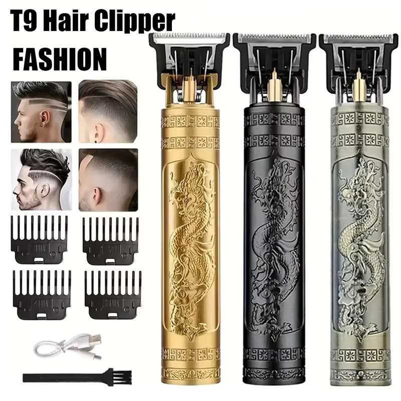 XMSJ T9 Vintage Haarschneidemaschine Gold, Schnurloser Profi-Friseurrasierer mit USB-Schnellladefunktion - Bild 2