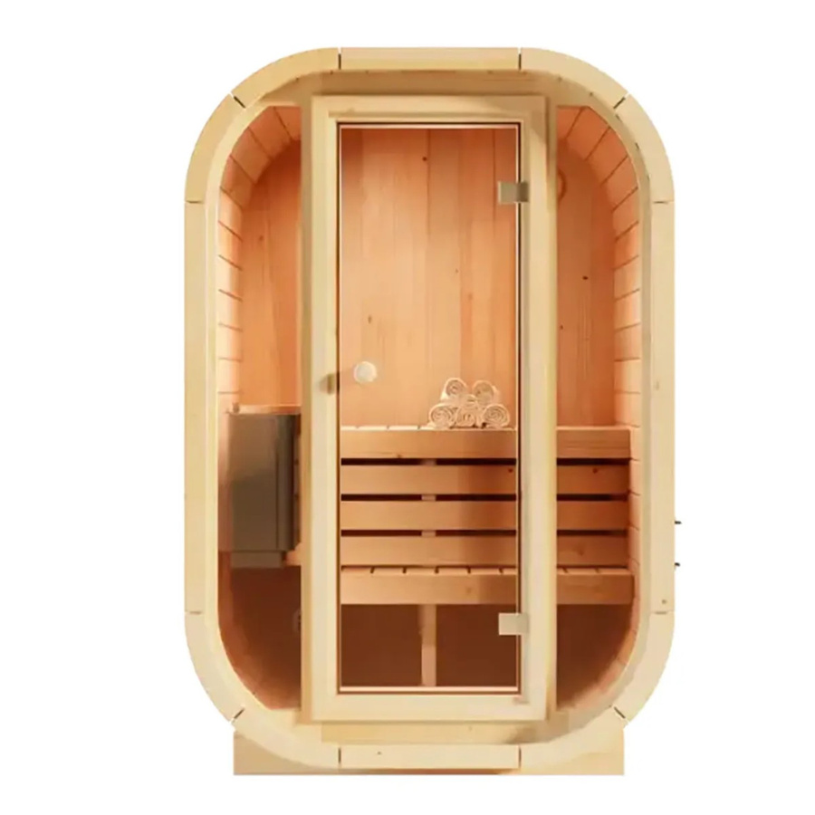 FinnTherm Innensauna Ellipso S aus Fichtenholz in Mehrfarben, B/T/H: 189,0 x 136,0 x 93,0 cm - Bild 2