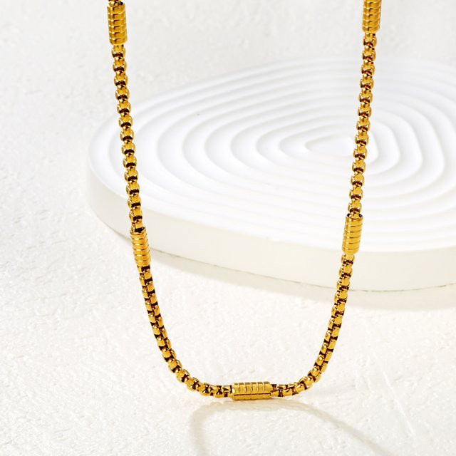 LUXUSTEEL Halskette Edelstahl, Gold, Unisex - Bild 1