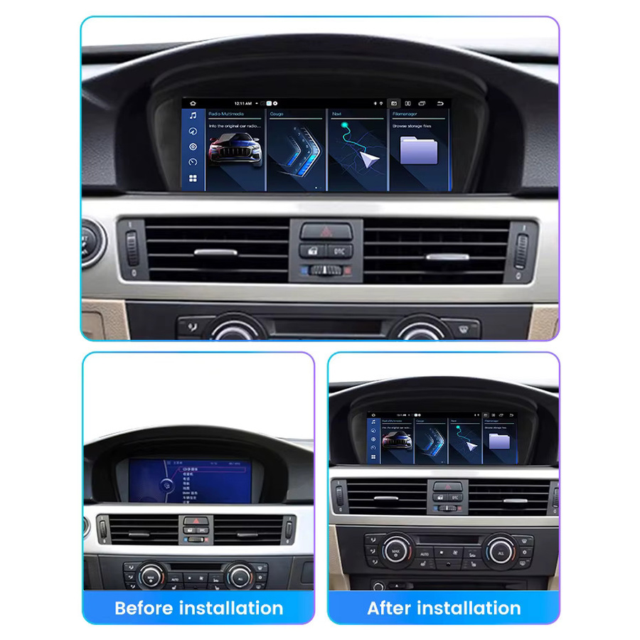 NaviFly MN-X EU Wireless CarPlay Intelligentes Multimedia-Autoradio für BMW E60 E61 E63 E64 E90 E91 E92 CCC in Schwarz - Bild 3