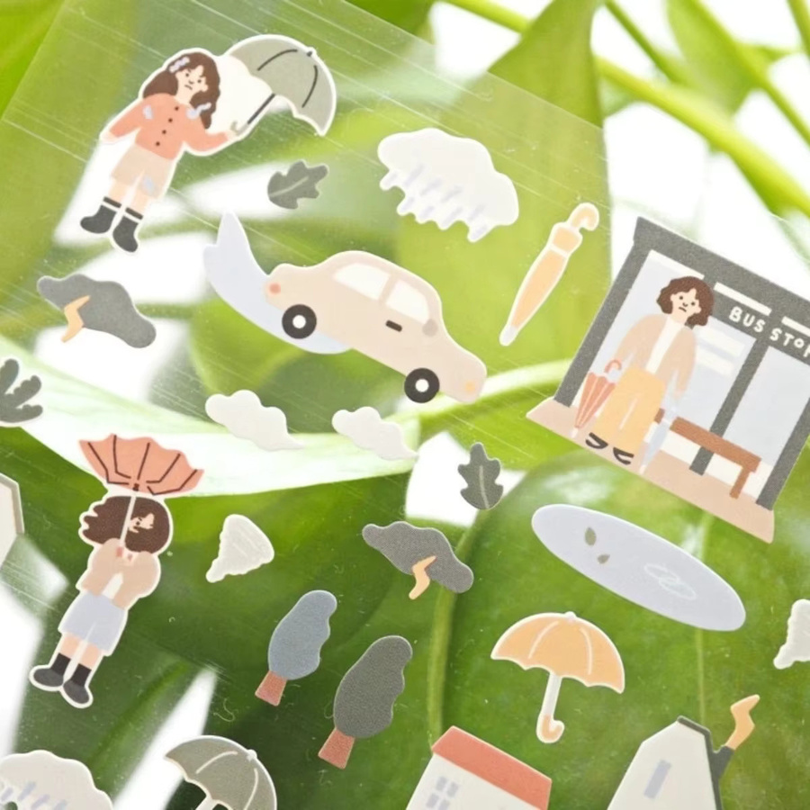 Suatelier Regentag-Papieraufkleber für Scrapbook und DIY-Dekoration, Mehrfarbig - Bild 3
