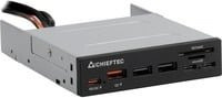 Chieftec Kartenleser CRD-908H mit USB-C und USB-A in Schwarz und Silber - Bild 1