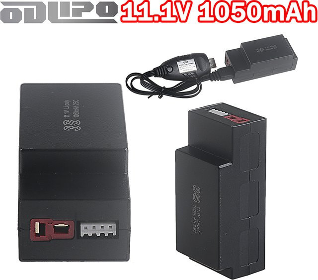 MJX 3S Lipo Akku 1050mAh 11,1V Schwarz für MJX Hyper Go H16E H16H 1/16 RC Offroad Truck Ersatzteil - Bild 1