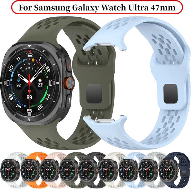 Uhrenarmband Silikon, Weiß, Unisex, für Samsung Galaxy Watch Ultra 47 mm - Bild 1