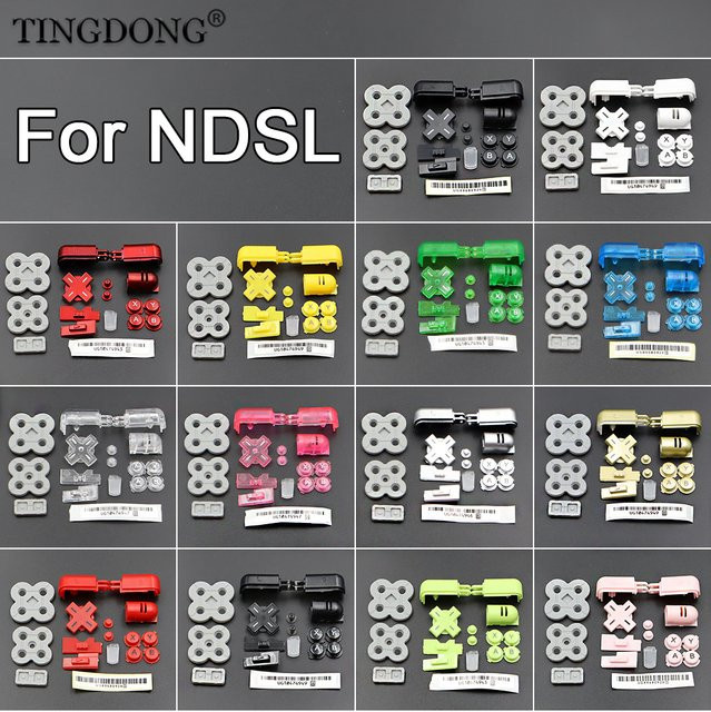 TingDong Ersatz-Tasten Set für DS Lite NDSL Konsole, ABXY-L-R-D-Pad und Kreuztasten aus leitfähigem Kunststoff, Farbe: Weiß - Bild 1