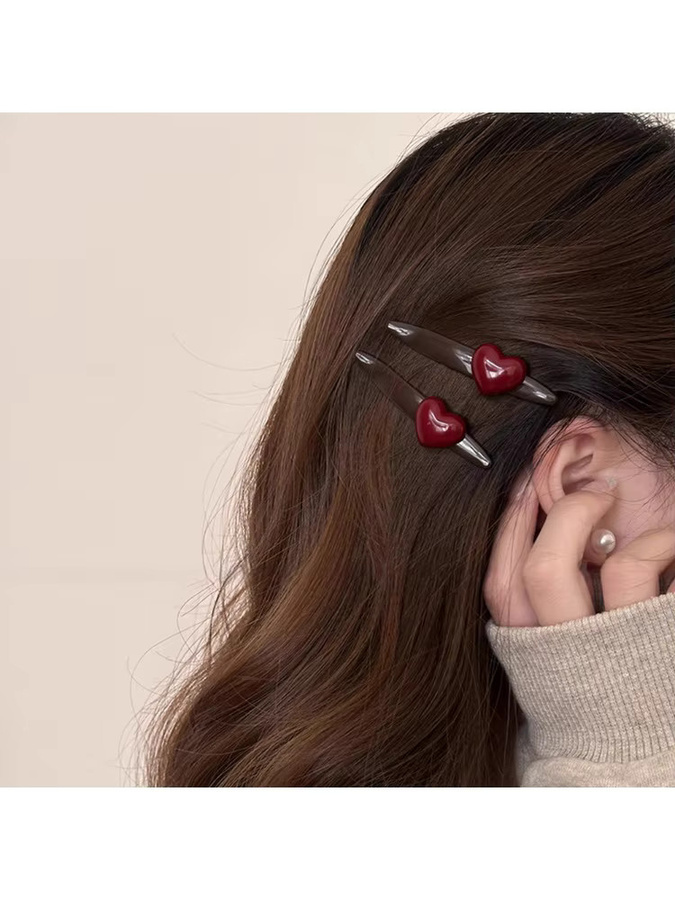 Haarspange herzförmig, schokoladenrot, Unisex - Bild 6