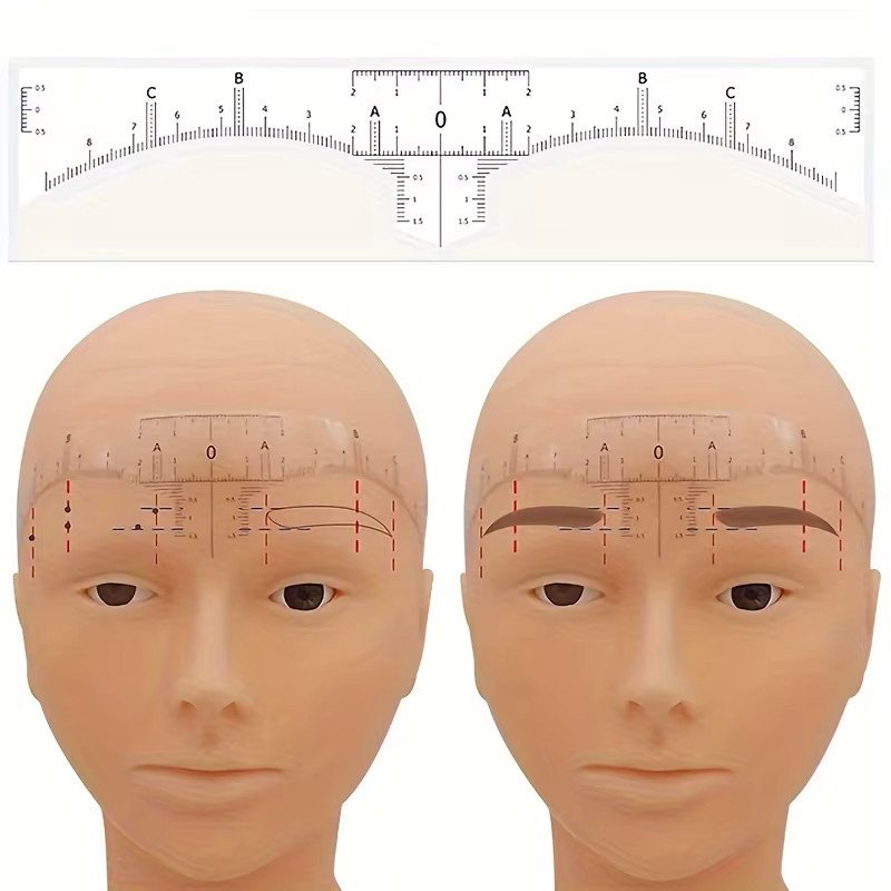 Einweg-Augenbrauenlineal, transparent, selbstklebend, 50 Stück - Bild 2