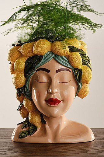 Jotex LADY LEMON Vase in Gelb und Multicolour, Höhe: 30,2 cm, Breite: 23,1 cm, Tiefe: 26,5 cm - Bild 1