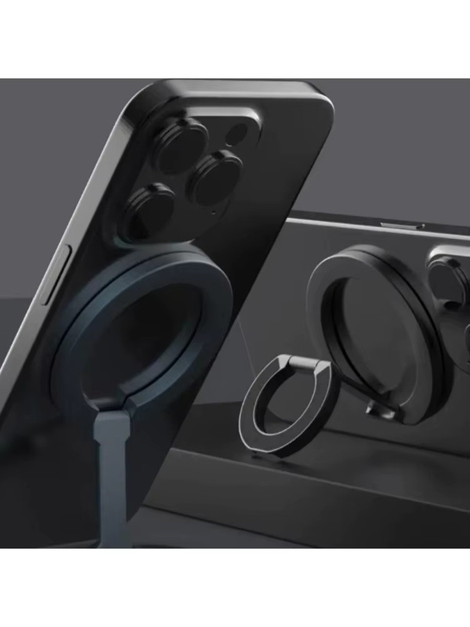 VIKEFON MagSafe-kompatibler magnetischer Handy-Ringhalter in Schwarz, faltbarer Anti-Rutsch-Griff und verstellbarer Ständer für iPhone 12 bis iPhone 17 Pro Max - Bild 6
