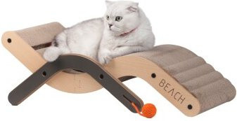 Canadian Cat Company Design-Kratzmöbel Beach Chair in Braun mit integriertem Spielzeug - Bild 1