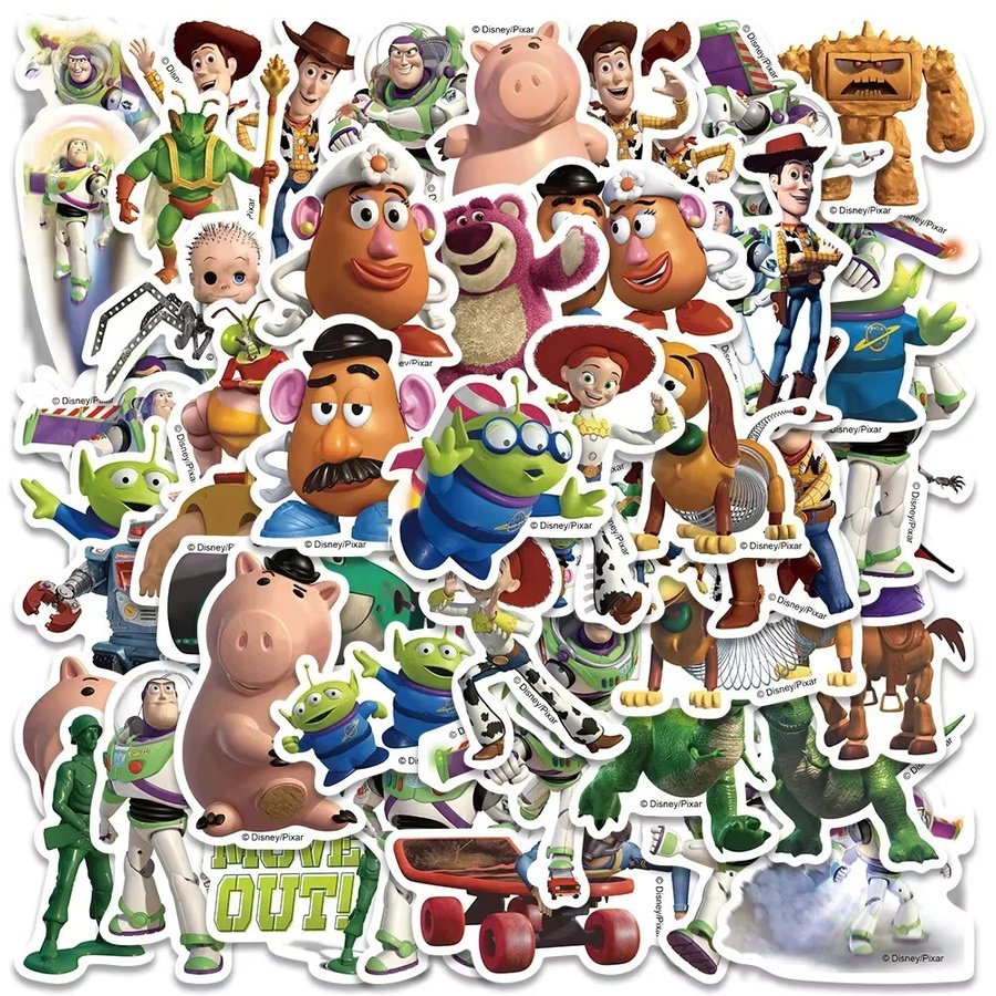 50 Stück Disney Toy Story 3D Aufkleber mit Buzz Lightyear und Alien Motiven in Multicolour für Kinder, Laptop und Gepäck - Bild 5