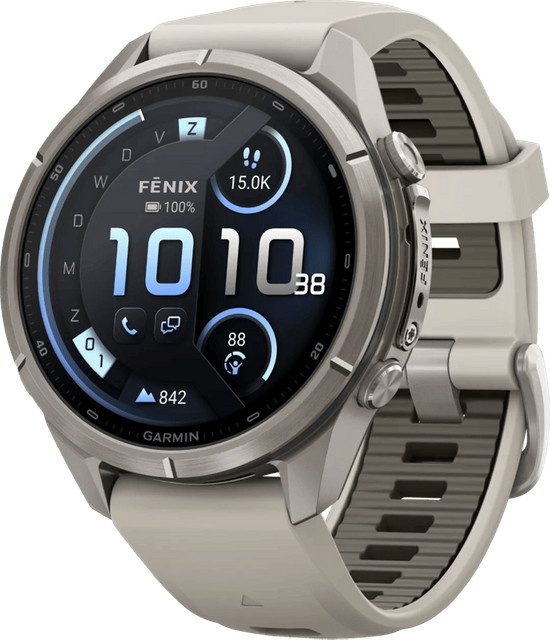 Garmin Fenix 9 Pro Titan LTE Smartwatch in Beige mit Cellular-Funktion, Anruffunktion und Schlaftracking, 43 mm - Bild 1
