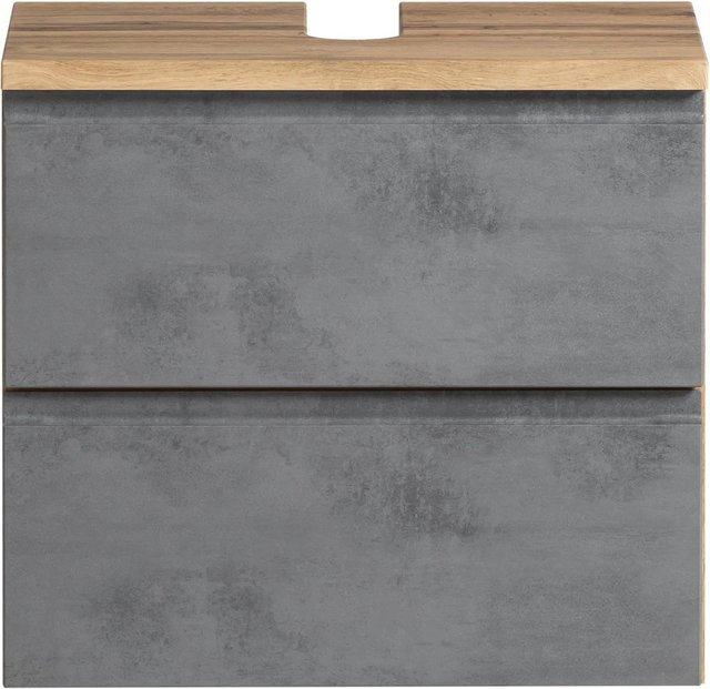 Held Möbel Unterbeckenschrank Ancona in Betongrau-Wotaneiche, Breite: 60 cm - Bild 1