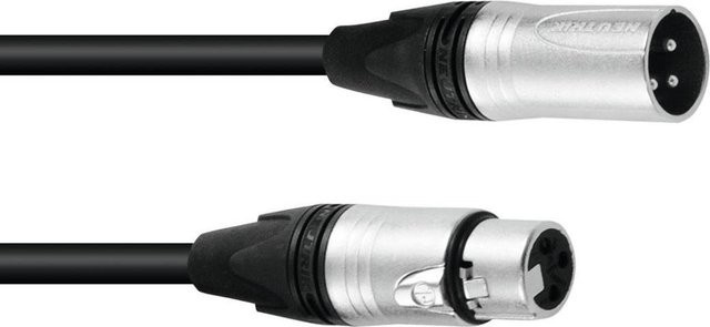 PSSO XLR Kabel 3pol mit Neutrik Steckern in Schwarz, Länge: 5 m - Bild 1