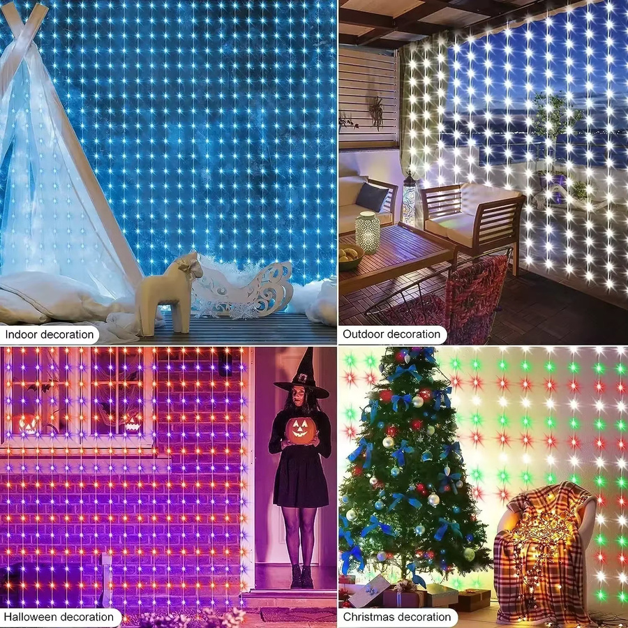 TLEDMP RGB LED-Vorhang-Lichterkette mit App- und Fernbedienung, Multicolour SMD Lichterkette für Fenster, Wand und Schlafzimmer, ideal für Hochzeit, Party und Weihnachten - Bild 3