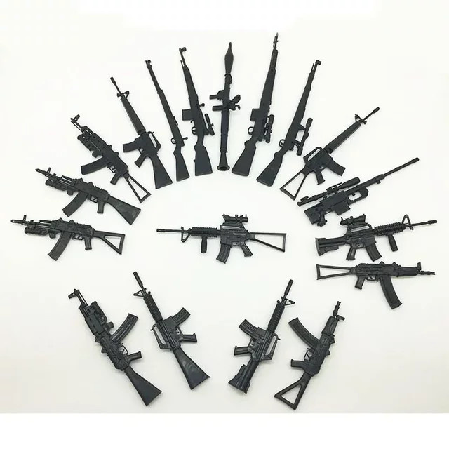 GRAPMAN Action Figur Waffe, 18-teiliges Set, Kunststoff, Schwarz, 1:6 - Bild 1