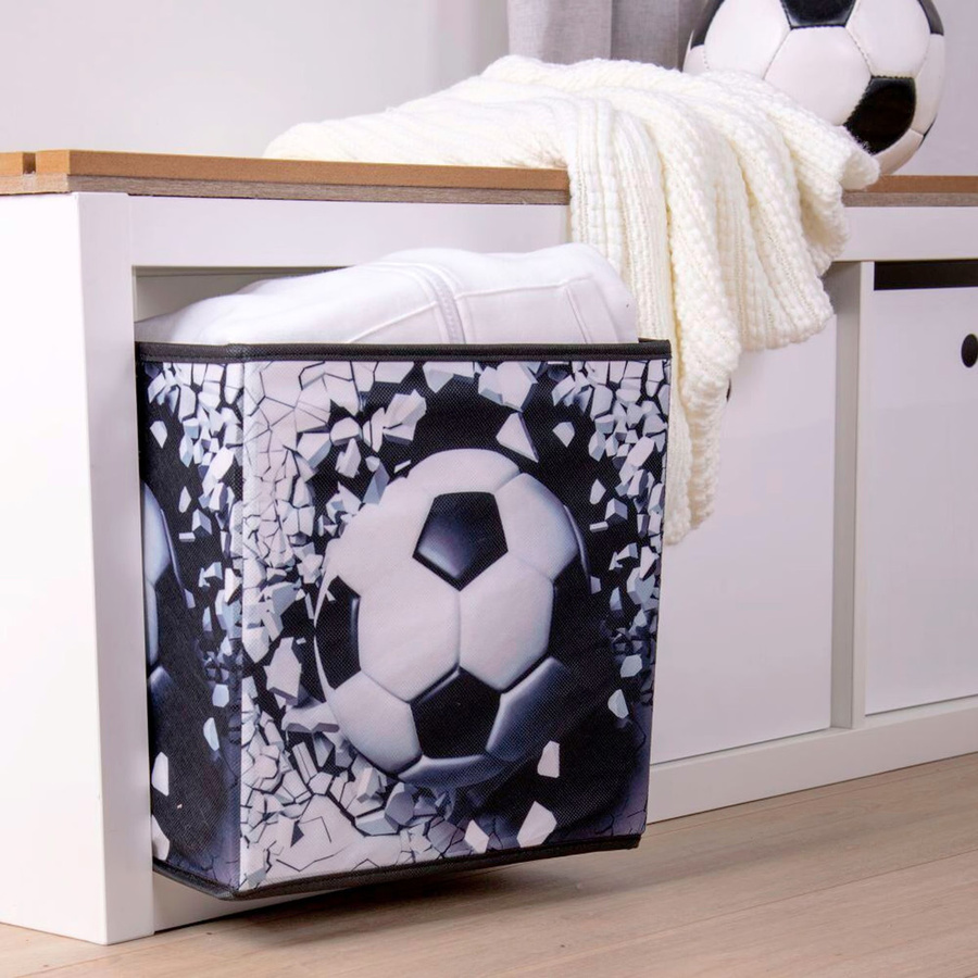 Herding Aufbewahrungsbox aus Stoff, faltbar, Schwarz/Mehrfarbig, B/T/H: 30 x 30 x 30 cm - Bild 2