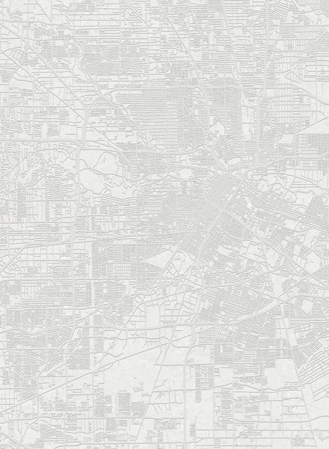 Coordonne Panoramische Tapete Urban Map in Weiß - Bild 1