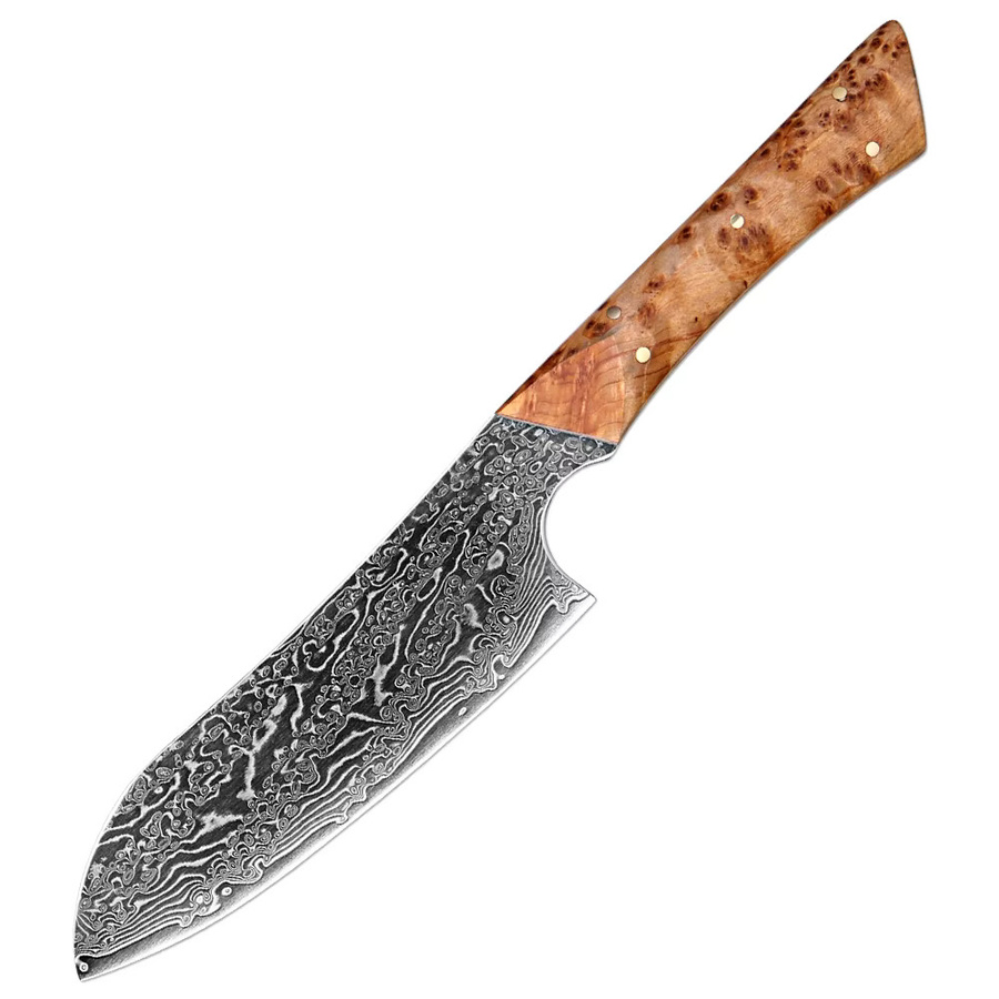 Xituo Santokumesser aus Damaststahl mit Holzgriff, Mehrfarbig, Klingenlänge: 12,7 cm - Bild 4