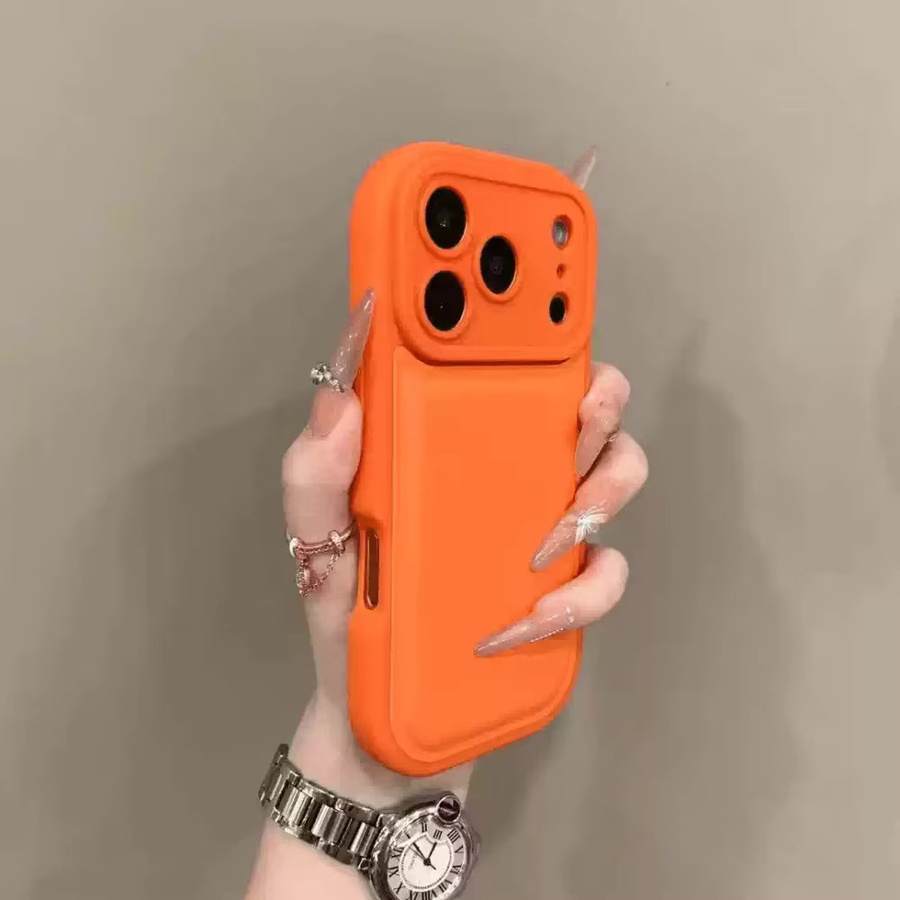 Leder-Handyhülle im Promi-Stil für Apple iPhone 11 bis 17 Pro Max, Soft Relax Matte Cover in Pink und Orange - Bild 2