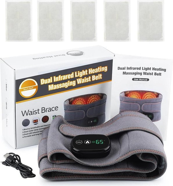 Elektrischer Massagegürtel mit Vibration und Heizung, grau - Bild 1