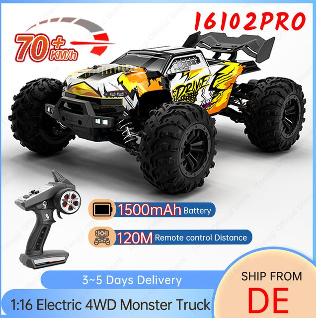 Teeggi Hochgeschwindigkeits-Ferngesteuertes Auto, 1:16, Monstertruck - Bild 1