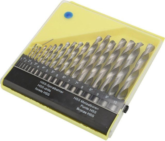 Fishine 19-teiliges HSS Hochgeschwindigkeitsstahl Schaftbohrer Set in Silber mit Koffer - Bild 1