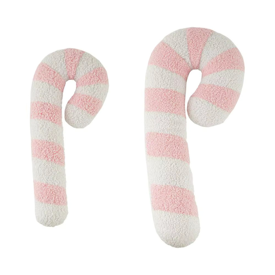 Dekoratives Weihnachtskissen in Zuckerstangen-Optik, lutscherförmiges Wurfkissen, gestreift, Farbe: Pink - Bild 6