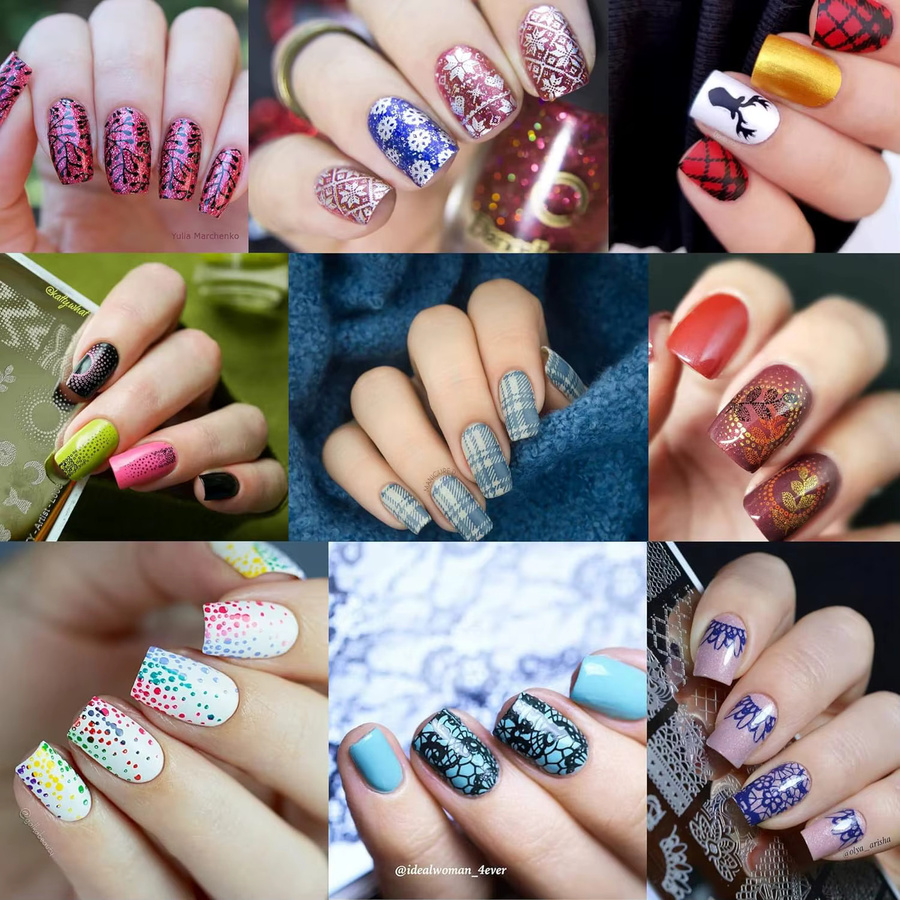 JEARLYU Nail Art Stamping Platte, Schmetterling Spitze Muster - Bild 2
