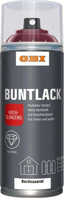 OBI Buntlack Spray Bordeauxrot hochglänzend mit 400 ml - Bild 1