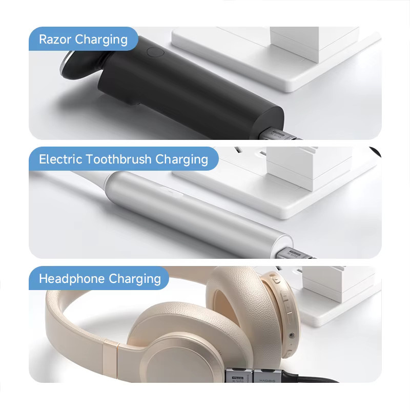 Hagibis USB-C-Ladeadapter mit 5.1k Widerstand, USB-C-Stecker auf USB-C-Buchse in Silber für Rasierer, Trimmer, Kopfhörer und Elektrowerkzeuge - Bild 4