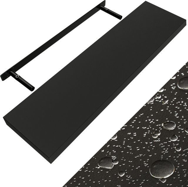 CASARIA Wandregal Schweberegal Schwarz aus MDF mit Halterung, Breite: 90 cm, Tiefe: 23 cm, Höhe: 15 cm - Bild 1