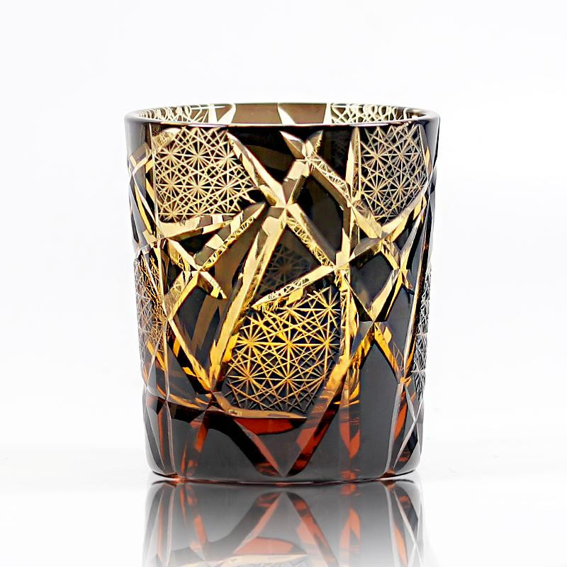 QIEZHI Whiskyglas im japanischen Edo-Kiriko-Stil, handgeschnitten, 240 ml, in Blau, Rot, Grün oder Braun - Bild 2