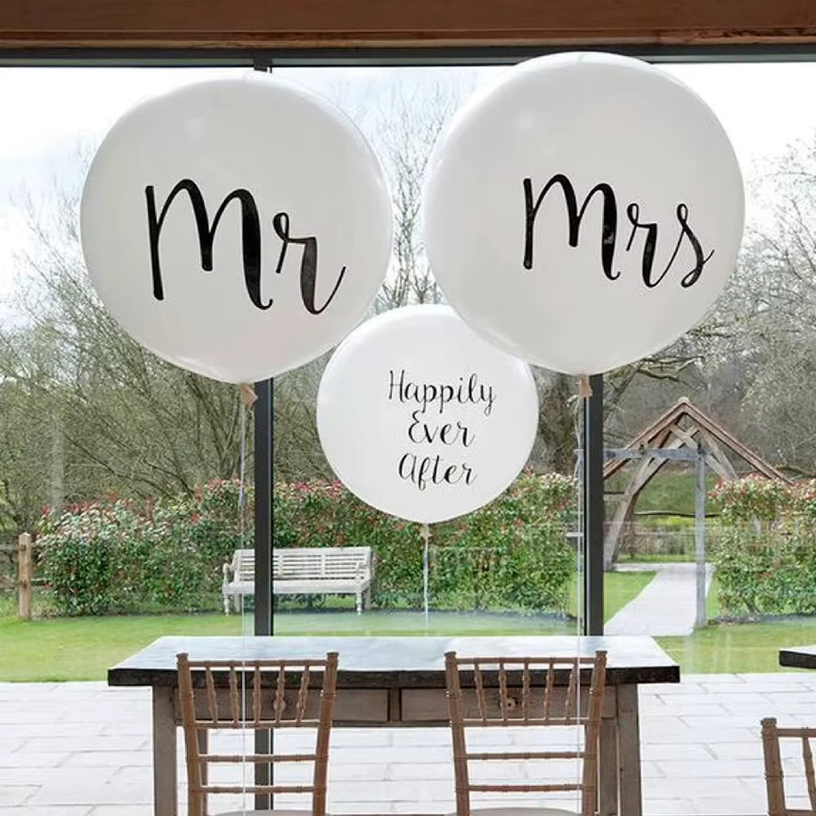 Enanal Latex Ballon Herr & Frau weiß 36 Zoll für Hochzeit, Valentinstag und Geburtstag - Bild 5