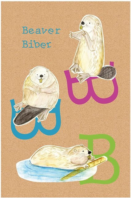 Komar Wandbild ABC Animal Poster für Kinder, Mehrfarbig, Breite: 30 cm, Höhe: 40 cm - Bild 1