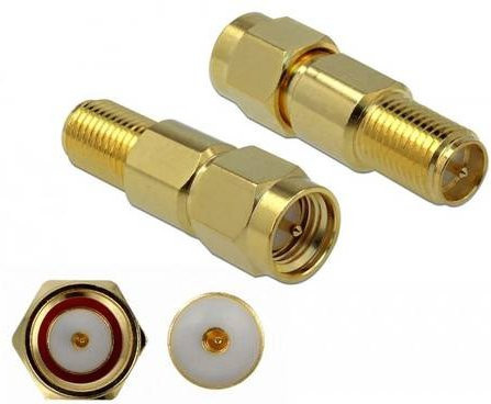 Delock 89991 SMA-Adapter mit SMA-Stecker und RPSMA-Buchse in Gold - Bild 1