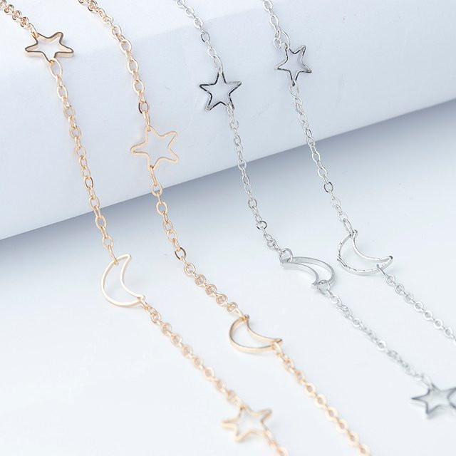 louleur Gliederkette Kupfer, Gold, Stern Mond, Unisex - Bild 1