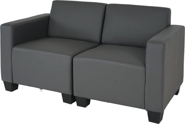 MCW Moncalieri Modular 2-Sitzer Sofa in Dunkelgrau aus Kunstleder - Bild 1