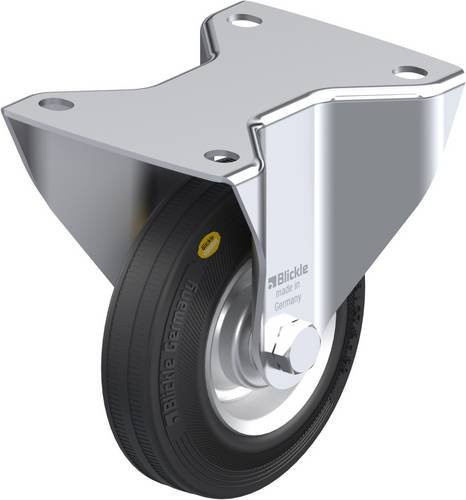Blickle Bockrolle BK-RD 125R-3 in Schwarz und Silber aus Stahl mit 125 mm Rad-Durchmesser und einer Tragfähigkeit von max. 120 kg - Bild 1