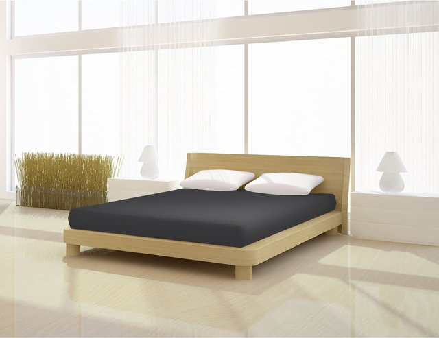 Mr. Sandman Spannbetttuch Premium aus Bio-Bambus Viscose in Grau, B/T/H: 180 x 200 x 220 cm - Bild 1
