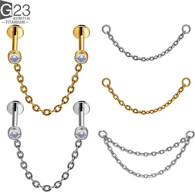 UHERA Titankette und Klappohrring, Ohrstecker, Unisex - Bild 1
