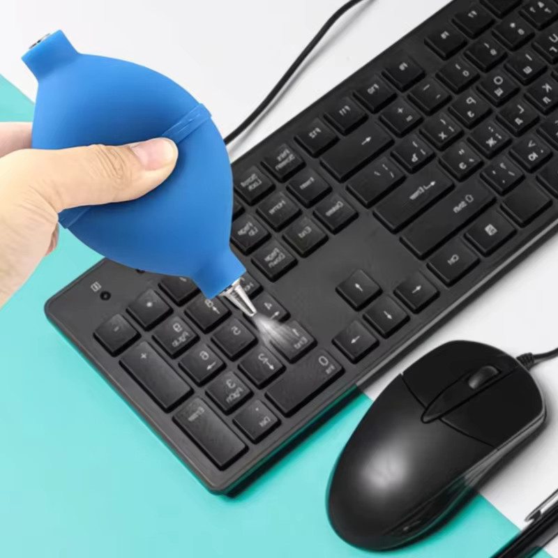 2in1 Handheld-Luftgebläsebirne aus Gummi in Grün zur schnellen Staubentfernung für Linsen, Tastaturen, Telefone und elektronische Geräte - Bild 4