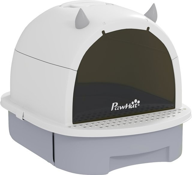 PawHut Katzenklo mit Deckel und Bodenschublade in Grau, B/T/H: 40,5 x 52 x 39 cm - Bild 1