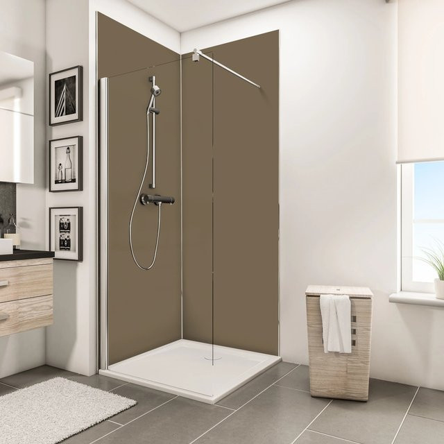 Schulte ExpressPlus DecoDesign Duschrückwand Set Ecke Aluminium-Verbundplatte Beige B/H: 90 x 210 cm - Bild 1