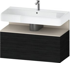 Duravit Waschtischunterschrank Qatego Schwarz Wandmontiert mit 1 Schrank und 1 Auszug B/T/H: 99 x 47 x 59 cm - Bild 1