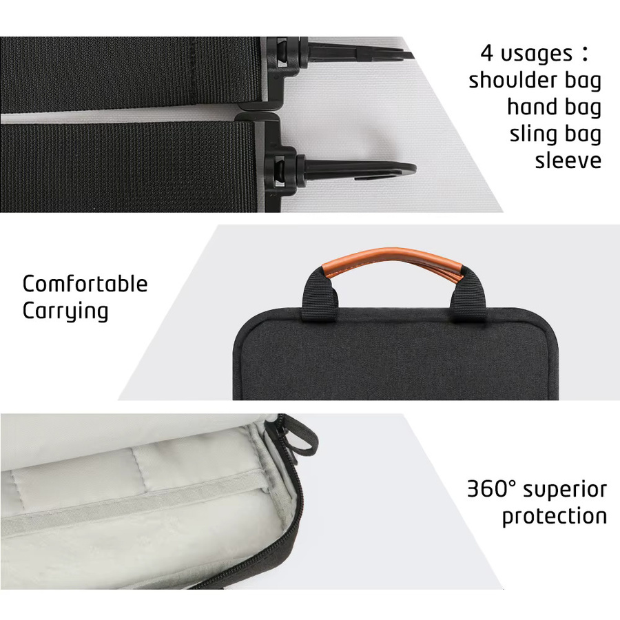 ValueWin Tablet-Schultertasche für 12 bis 13,3 Zoll, Laptop-Tasche und Aktentasche, Schwarz - Bild 5