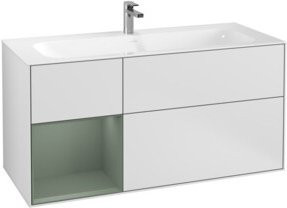 V&B Finion Waschtischunterschrank mit LED-Wandbeleuchtung, Weiß lackiert, B: 119,6 cm, T: 59,1 cm - Bild 1