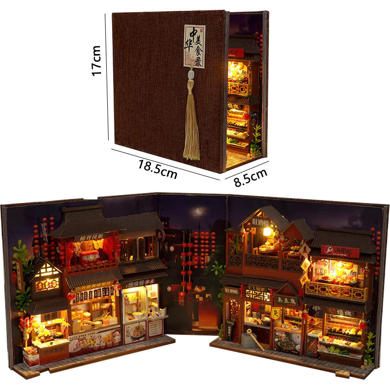 zuuton DIY Miniatur Holz Bücherregal Modell Kit für Puppenhaus in Multicolour - Bild 2