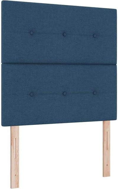 vidaXL LED Boxspringbett Blau mit Matratze und Taschenfederkern B: 100 cm, T: 200 cm, H: 140 cm - Bild 1
